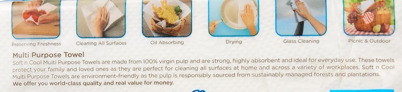 Soft N Cool Multi-Purpose Towels - 150 Sheets, 2-Ply Disposable Cleaning Wipes - Image 4